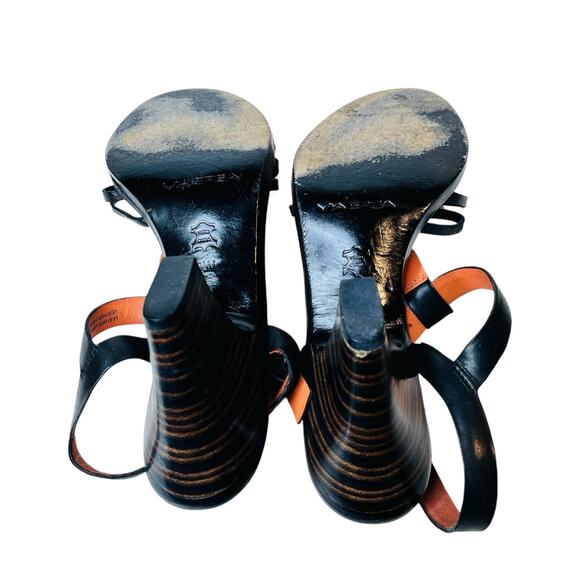 Via Spiga Black Leather Sandals Heels 8.5 - Picture 11 of 13